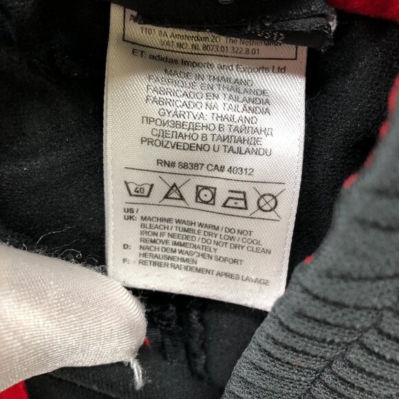 Adidas Black Track Pants Mens M Straight Leg Sweatpant Zip Pockets Drawstring - Picture 4 of 12